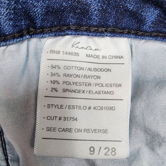 Kancan Denim Jeans Womens 9/28 Blue Stretchy Cotton Distressed Zip Fly Casual - Picture 11 of 12